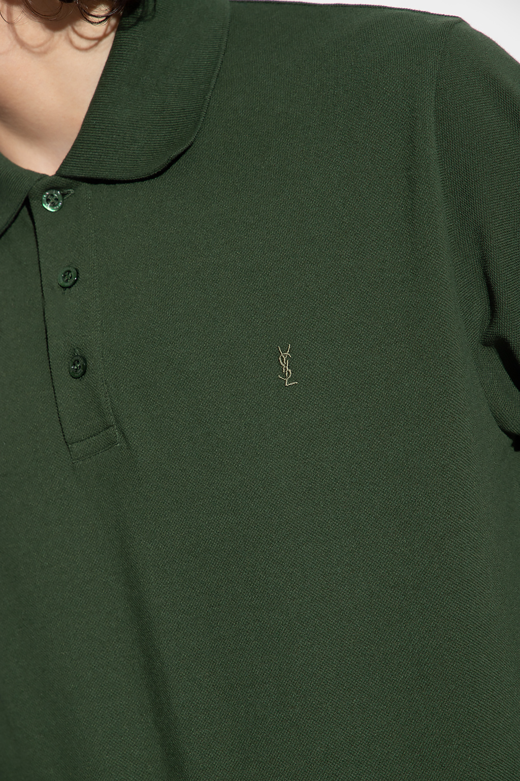 Green Polo shirt with logo Saint Laurent - Vitkac GB